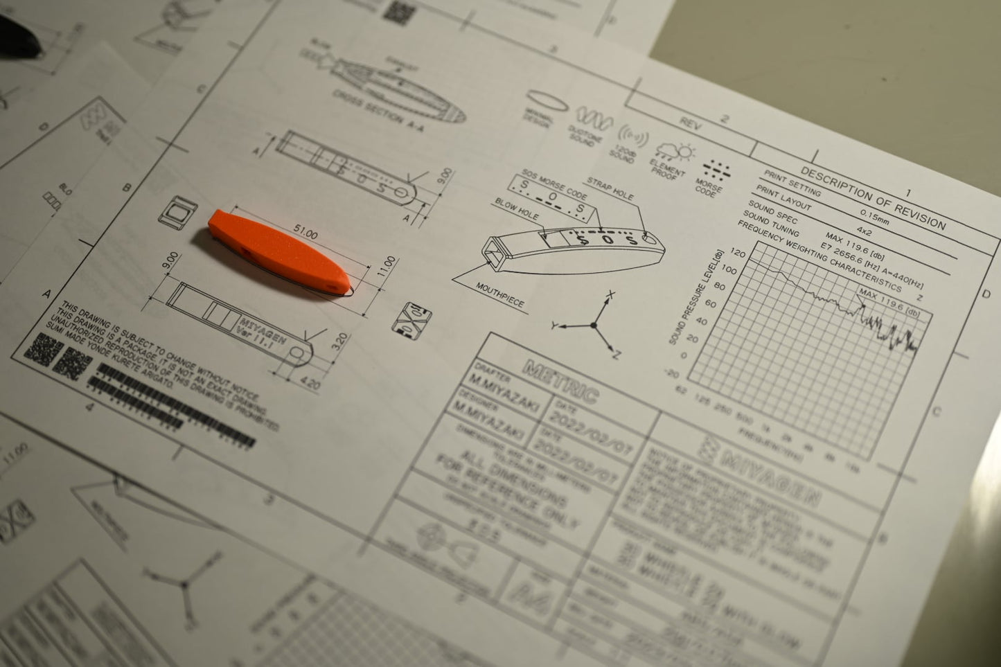 3D WHISTLE 2g with GLOW