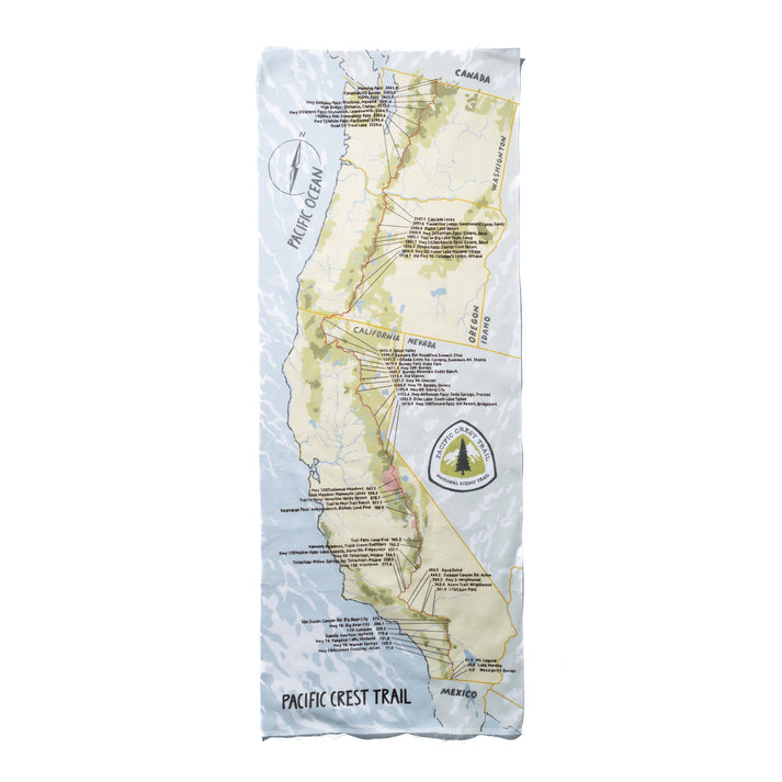 手ぬぐい PCT MAP パシフィッククレストトレイル | MIYAGEN – MIYAGEN Trail Engineering